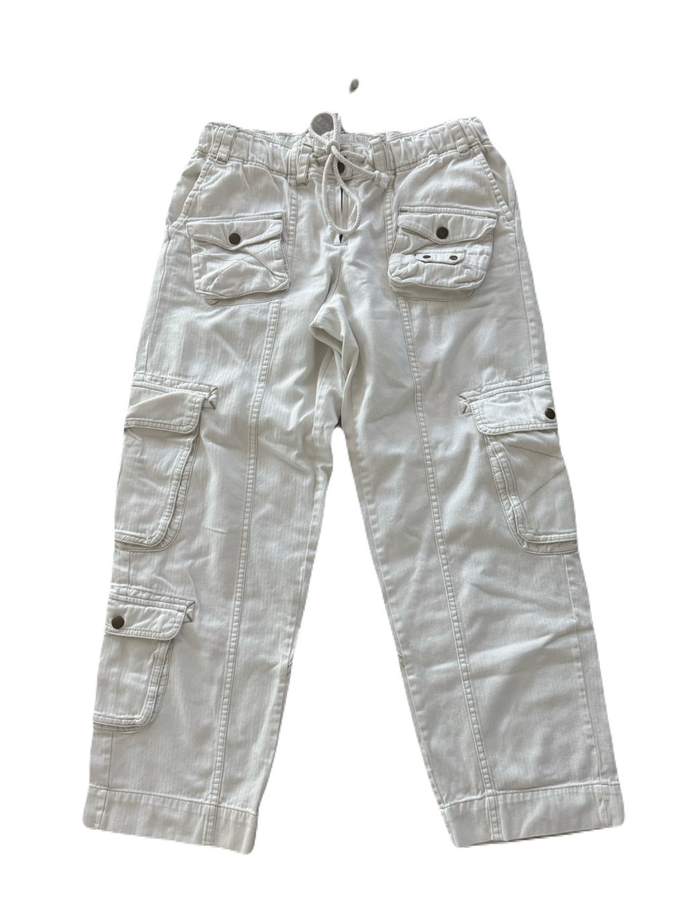 Women's Free People White Tahiti Cargo Pants Summer Cotton Size Medium